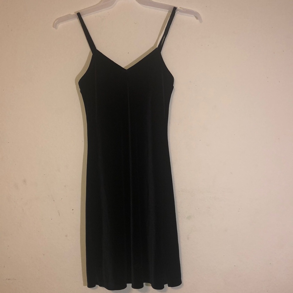 NY & CO intimates Black velvet cami slip dress